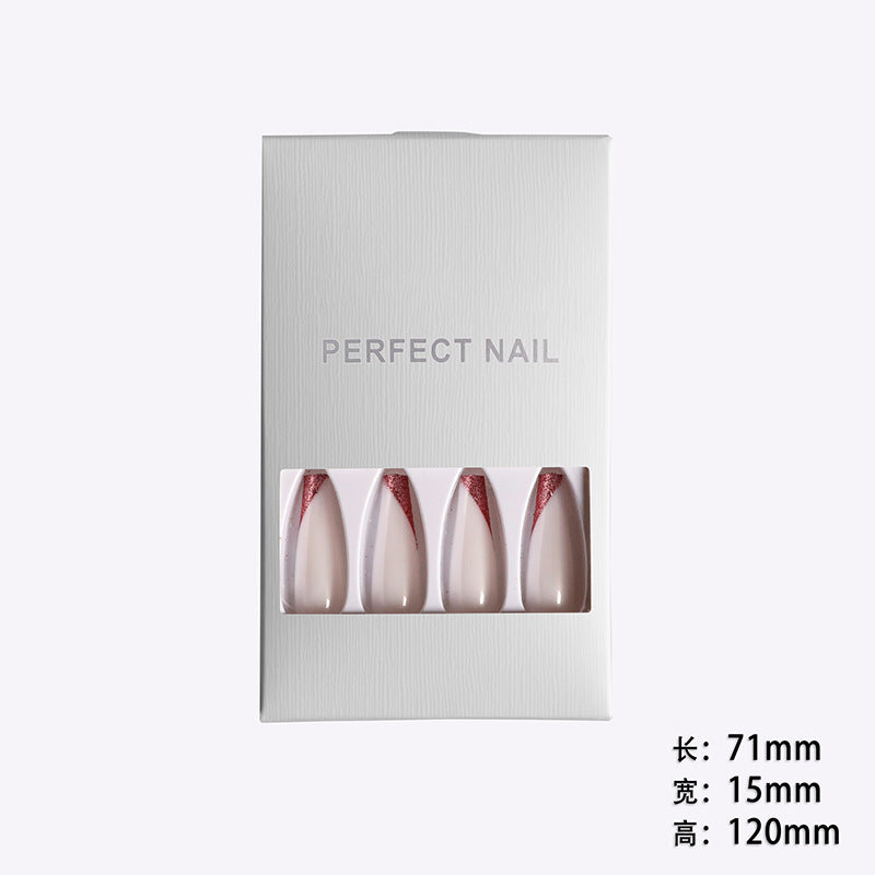 Wearing nails rose gold and beveled edge french manicure
